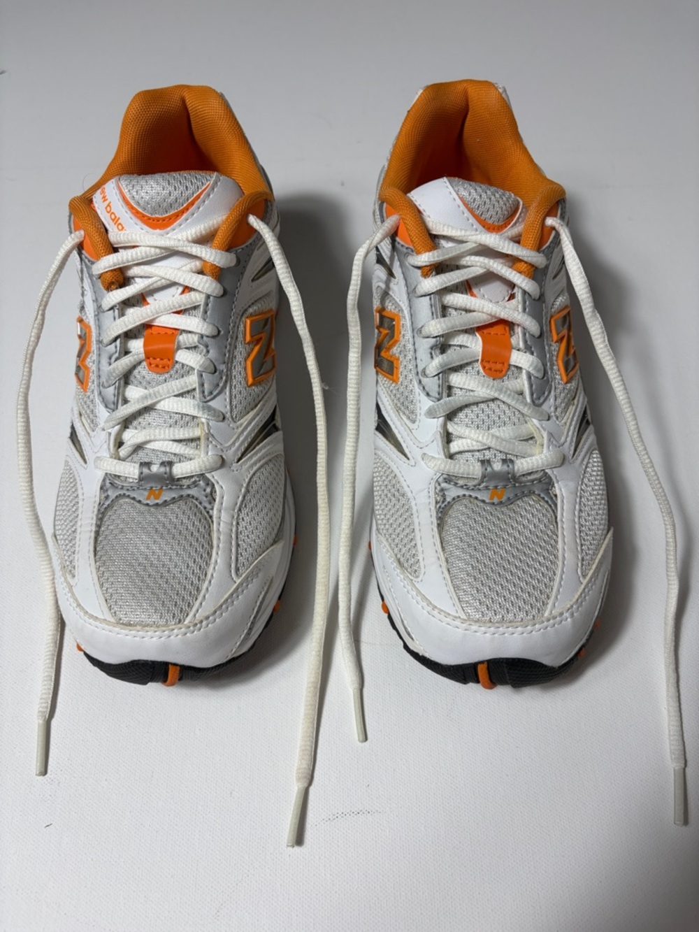 New Balance 414 Women’s 8 Wide White Gray Orange Running Shoes